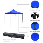 Gazebo Exterior Plegable Reforzado Impermeable 3x3 Autoarmable - Imagen 4