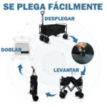 Carrito Plegable Multiuso Playa Camping Jardin Coche Carga - Imagen 4