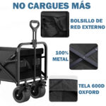 Carrito Plegable Multiuso Playa Camping Jardin Coche Carga - Imagen 5