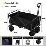 Carrito Plegable Multiuso Playa Camping Jardin Coche Carga - Imagen 3
