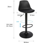 Taburete Con Altura Regulable Con Respaldo Silla Alta De Bar - Imagen 3