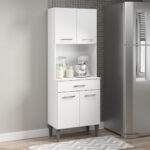 Mueble Cocina Alacena Aparador Microondas 4 Puertas 1 Cajón - Imagen 1