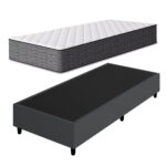Sommier 1 Plaza Extra Base Box Colchón Espuma Altura 17 Cm - Imagen 2