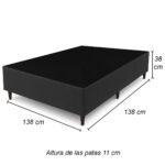 Sommier 2 Plazas Base Box Colchón De Espuma Altura 14 Cm - Imagen 4