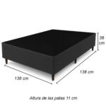 Box Base Cama Sommier Para Colchón 2 Plazas Dormitorio - Imagen 3
