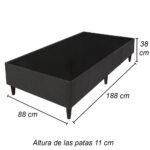 Box Base Cama Sommier Para Colchón 1 Plaza Dormitorio - Imagen 2