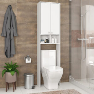 Organizador Baño Inodoro Lavarropa Madera De Mdp 2 Puertas