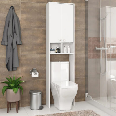 Organizador Baño Inodoro Lavarropa Madera De Mdp 2 Puertas