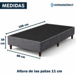 Box Base Cama Sommier Para Colchón 1 Plaza Dormitorio - Imagen 2