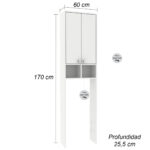 Organizador Baño Inodoro Lavarropa Madera De Mdp 2 Puertas - Imagen 3