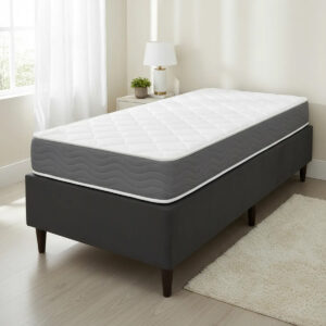 Sommier 1 Plaza Base Box Colchón De Espuma Altura 14 Cm