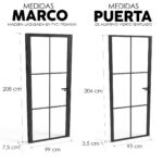 Puerta Interior Vidrio Templado y Marco 99 x 208 cm 3 Paneles - Imagen 2