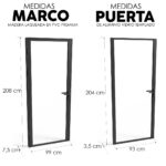 Puerta Interior Vidrio Templado y Marco 99 x 208 cm 1 Panel - Imagen 2