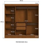 Ropero Armario Placard Puertas Corredizas Con Perchero MDF - Imagen 3