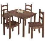 Juego De Comedor Living Mesa + 4 Sillas En Madera - Imagen 3