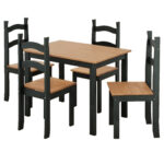 Juego De Comedor Living Mesa + 4 Sillas En Madera - Imagen 4