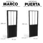 Puerta Interior Vidrio Templado y Marco 99 x 208  2 Paneles - Imagen 2