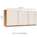 Mueble Aereo Cocina 3 Puertas Con Estantes Sin Nicho - Imagen 3