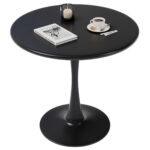 Mesa Redonda Moderna Con Base De Metal 80 Cm - Imagen 2