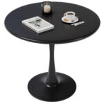 Mesa Redonda Moderna Con Base De Metal 100 Cm - Imagen 2