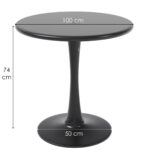 Mesa Redonda Moderna Con Base De Metal 100 Cm - Imagen 3