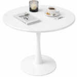 Mesa Redonda Moderna Con Base De Metal 100 Cm - Imagen 4