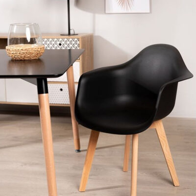 Sillón Silla Base Madera Butaca Nórdico Apoyabrazos