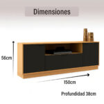 Rack De Tv 75 Pulgadas Living Modular Con Puertas Y Estante - Imagen 3