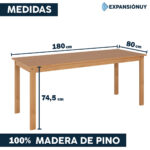 Juego De Comedor Living Mesa Grande + 8 Sillas En Madera - Imagen 5