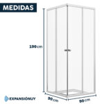 Cabina Ducha Mampara Baño Rectangular 90 X 190 - Imagen 2