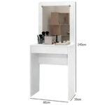 Tocador Con Espejo Comoda Escritorio Con Cajon Maquillaje Blanco - Imagen 4