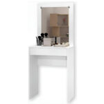 Tocador Con Espejo Comoda Escritorio Con Cajon Maquillaje Blanco - Imagen 2