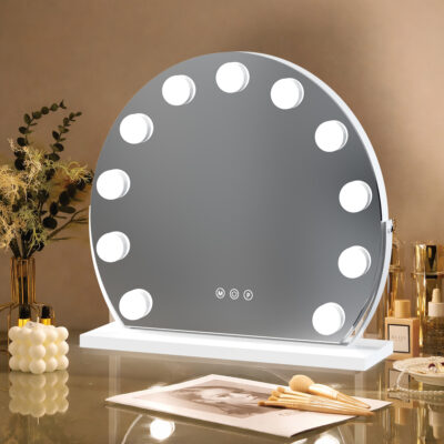 Espejo De Mesa Con Luz Led Táctil Maquillaje Tocador 3 Tonos