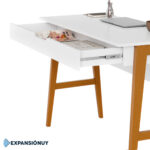 Mueble Escritorio De Oficina Nórdico De Madera Mdf 1 Cajón - Imagen 3