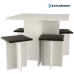 Juego De Comedor Con 4 Sillas - Mesa + Bancos - Desayunador - Imagen 3