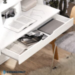 Mueble Escritorio De Oficina De Madera Mdf Cajón Y Estantes - Imagen 6