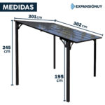 Pérgola Exterior En Aluminio Estructura 3x3 Hogar Jardín - Imagen 2