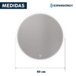 Espejo Led Redondo 60 Cm Touch Con Luz Led + Desempañador - Imagen 2