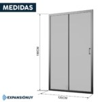 Mampara De Baño Con Puerta Corrediza Ajustable 120x190 - Imagen 2