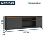 Rack De Tv Hasta 75 Pulgadas 2 Puertas 2 Estantes Mdp - Imagen 2