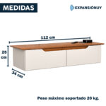 Mueble Rack Aparador Aéreo 2 Puertas Mdp Living Dormitorio - Imagen 2