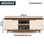 Rack De Tv Hasta 60 Pulgadas 2 Puertas Y Estantes Con Patas - Imagen 3