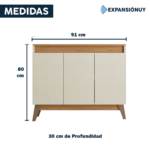 Aparador Armario Mueble Multiuso 3 Puertas Living Comedor - Imagen 2