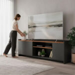 Rack De Tv Hasta 75 Pulgadas 2 Puertas 2 Estantes Mdp - Imagen 1