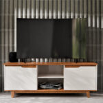 Rack De Tv Hasta 60 Pulgadas 2 Puertas Y Estantes Con Patas - Imagen 1