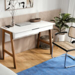 Mueble Escritorio De Oficina Nórdico De Madera Mdf 1 Cajón - Imagen 1