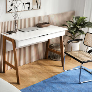 Mueble Escritorio De Oficina Nórdico De Madera Mdf 1 Cajón