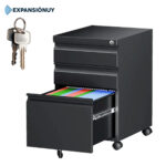 Archivero Metálico Con Llave 3 Cajones Y Ruedas Oficina - Imagen 3