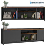 Rack De Tv Hasta 75 Pulgadas 2 Puertas 2 Estantes Mdp - Imagen 3