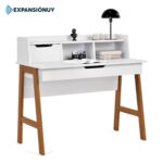 Mueble Escritorio De Oficina De Madera Mdf Cajón Y Estantes - Imagen 3